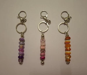 Set of 3 Handmade Keychains Stainless Steel 15cms Long Gift Idea - Picture 1 of 3