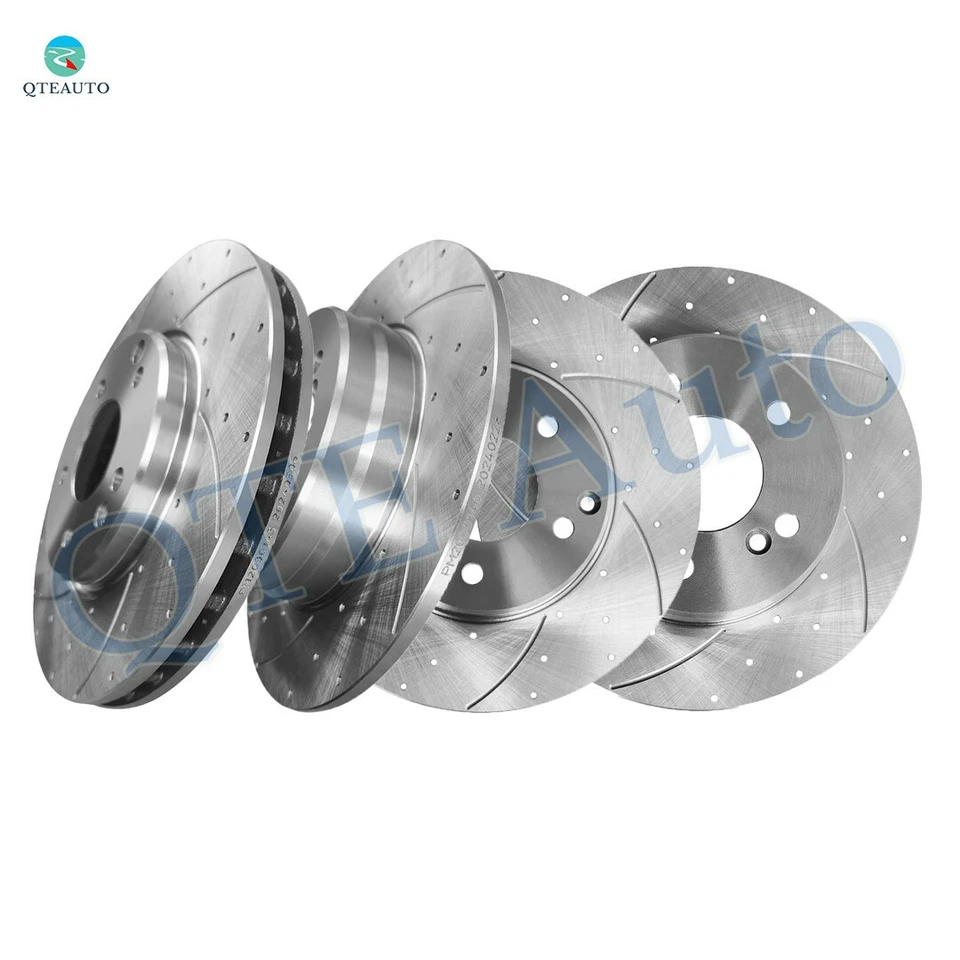 4 rotores de freno perforados delanteros 300 mm-traseros 290 mm para Mercedes-Benz CLK320 1998-2003 Foto 1 de 4