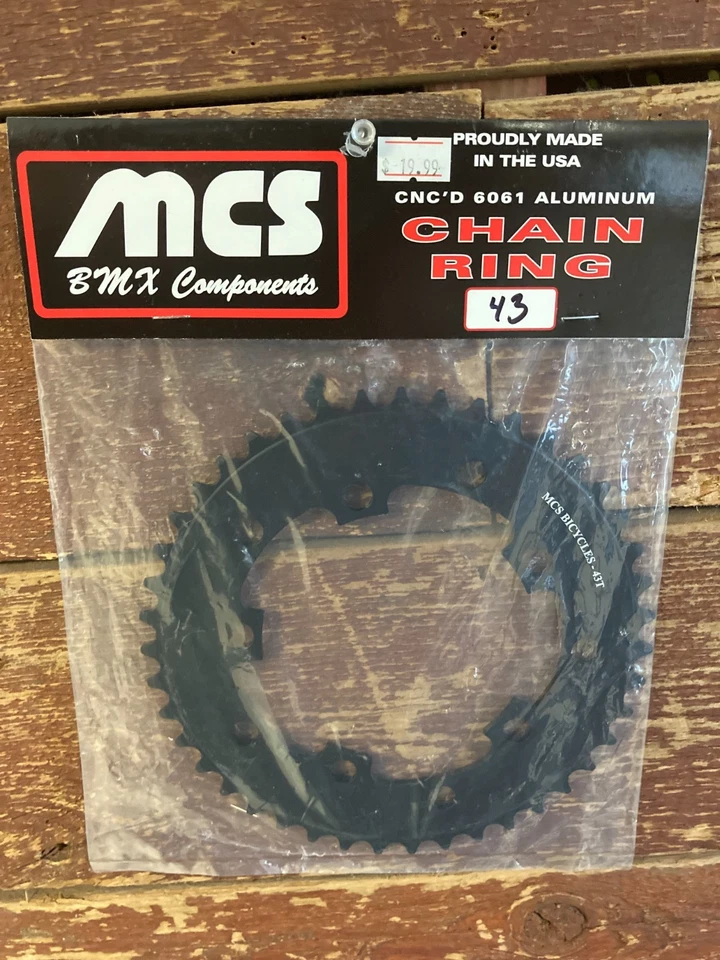 MCS BMX 5-BOLT 110mm CHAINRING USA MADE CNC 43T BLACK - Image 1 of 1