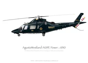 AgustaWestland A109E N42-510 RAN - A3+ Profile Print - Foto 1 di 4