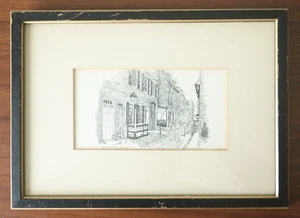☑️Framed C.M. GOFF PHILADELPHIA 1700 Signed Wall Art Office Painting Hall Decor - Picture 1 of 12