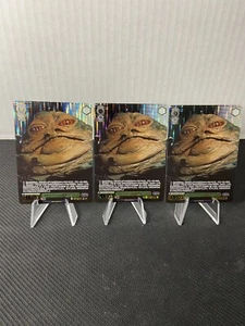 (CANTIDAD de 3) Blanco Negro Star Wars SW/SE39-009FOP Jabba the Hut Japonés Casi Nuevo Holo - Imagen 1 de 9
