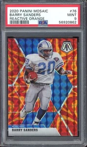 2020 Panini Mosaic Mosaic Reactive Orange #76 Barry Sanders PSA 9 - Picture 1 of 2