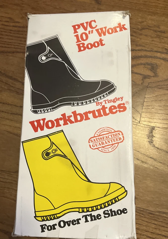 Tingley Rubber 35121 Workbrutes PVC 10 Inch Overshoe With Button XL Fits 11 - 13