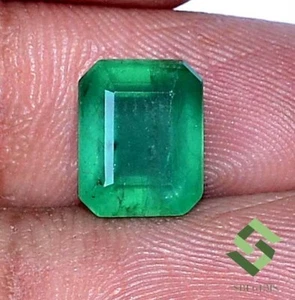 9.75x7.75 mm Certified Natural Emerald Octagon Cut 3.46 CTS Untreated Loose Gems - Picture 1 of 5