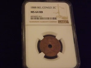 1888 2C Bel CONGO NGC MS 64 RB - Picture 1 of 2