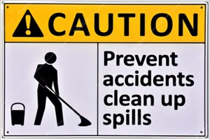Prevent accidents clean up spills - Warning Sign, restraurant, Shop, Public area - Picture 1 of 1