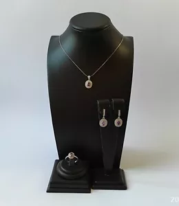 Silver set 925. ring, pendant, earrings, chain. - Picture 1 of 12