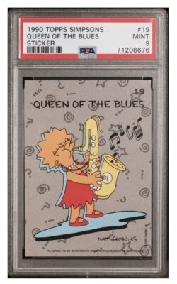 Pegatina 1990 Topps Simpson #19 Lisa Queen Of The Blues como nueva PSA 9 Foto 1 de 4