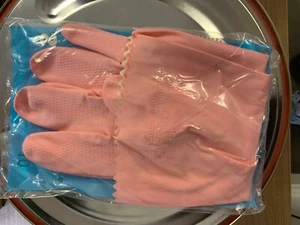 Polyco Swift Natural Rubber Gloves Flock Lined Pink - extra large size 10 - Picture 1 of 2