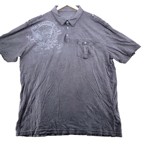 Marc Ecko Garment Dyed Men's Size 2XL Solid Gray Cotton Short Sleeve Polo Shirt - Picture 1 of 9