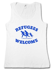 REFUGEES WELCOME II TANK TOP VEST Demonstration Left Party Pro Asylum Socialist - Picture 1 of 2