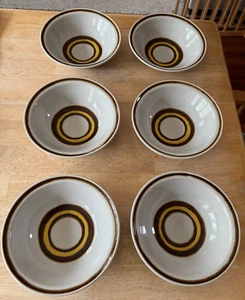 6 tazones informales para sopa/ensalada de gres cerámico Electra Rondo dorado 9706 - 7" Japón - Imagen 1 de 23