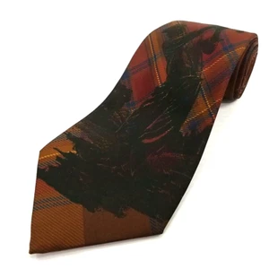 Corbata de golfista de lujo de colección Polo Ralph Lauren marrón a cuadros seda EE. UU. 57"x 4" - Imagen 1 de 8