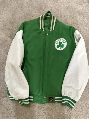 Jh Design Boston Celtics Leather Wool Varsity Jacket Size 4XL XXL Fit Reversible - Image 1 of 4
