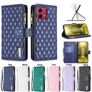 Magnetic Leather Flip Stand Card Wallet Case Cove For Motorola Moto "All" Series - Picture 1 of 32