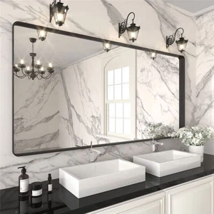 Extra Large Rectangle Bathroom Vanity Mirror Aluminum Frame Wall Mounted Mirror - Picture 1 of 22
