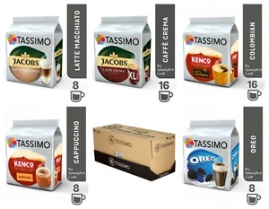 TASSIMO Jacobs Kenco Variety Box TDiscs Coffee Latte Cappuccino Cadbury 56 Pack - Picture 1 of 2