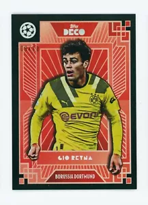 2021-22 Giovanni Reyna Topps Deco Red Foil Borussia Dortmund Card 9/10 USMNT - Picture 1 of 3