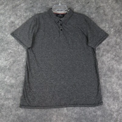 Camisa polo Michael Brandon para hombre grande gris jaspeado manga corta mezcla de algodón Foto 1 de 4