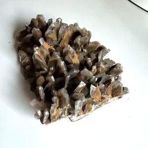 Unknown Specimen Dog Tooth Calcite Amber Mineral Crystal Rock Spiked Quartz 3" - Picture 1 of 10