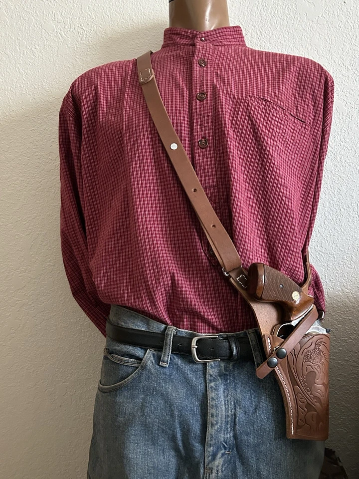 Funda de hombro de cuero de 4" para S&W M 19 66 586 686 Charter Arms Mag Pug Foto 1 de 4