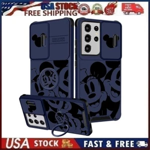 Mickey Phone Case with Camera Cover+Ring Holder for Samsung Galaxy S21 Ultra Blu - Picture 1 of 13