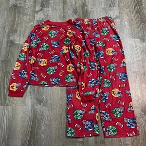 Faded Glory Boys 2 Piece Pajama Set Multicolor Football Print Size L 12/14 - Picture 1 of 5