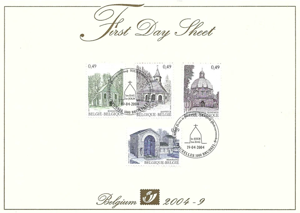 [FDS127] Belgium FDS 2004-9 Architecture First Day Sheet SUPERB - Image 1 of 1