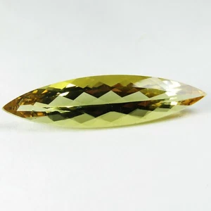 9.63Cts Natural Yellow Beryl Pear Shape 33.6X8.5mm Marquise Collection Gem - Picture 1 of 4