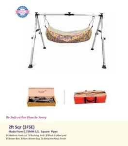 INDIAN STYLE BABY CRADLE GHODIYU 2 FEET SQUARE FOLDABLE TRADITIONAL JHULA - Picture 1 of 4
