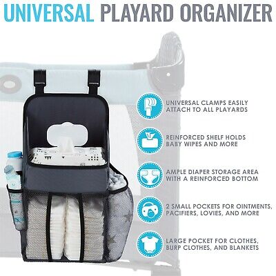 L.A. Baby Universal Playard Diaper Caddy And Nursery Organizer - Gray • 34.33$