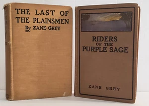 2 Books by Zane Grey Riders of the Purple Sage and The Last of the Plainsmen - Picture 1 of 24
