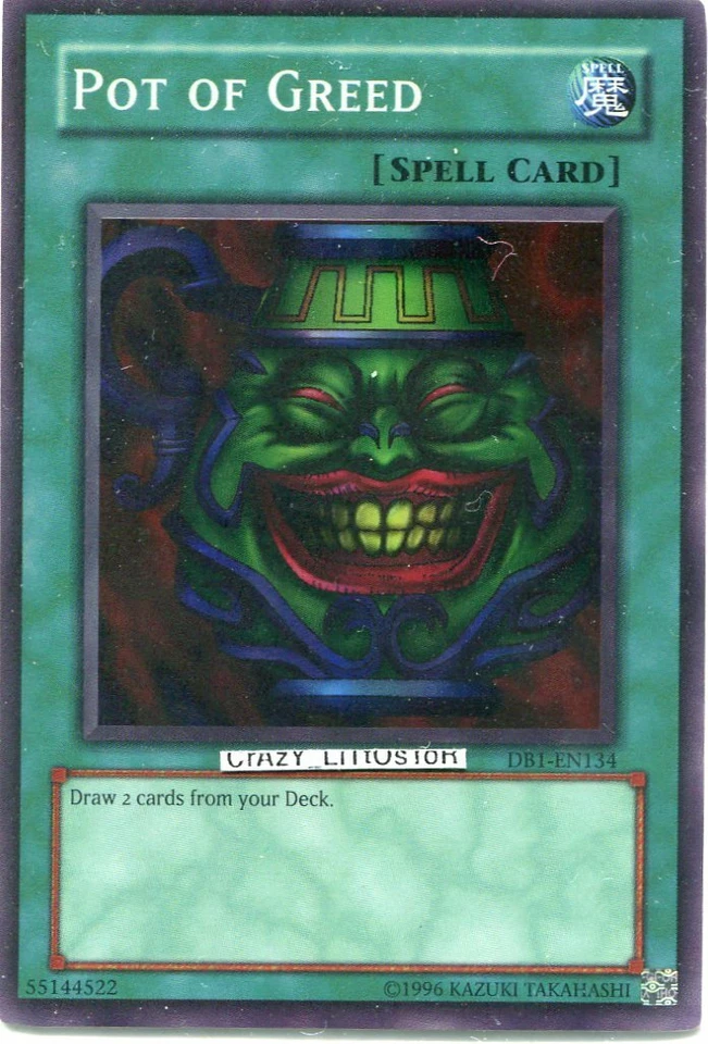 YU-GI-OH POT OF GREED SUPER RARE N/MINT DB1-EN134 - Image 1 of 1