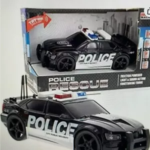 Friction Powered Police Car Toy Rescue Vehicle With Lights And Siren Sounds - Picture 1 of 5