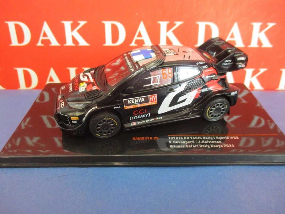 TOYOTA YARIS WRC N.69 SAFARI RALLY KENYA 2024 ROVAMPERA-HALTTUNEN 1 43 Ixo Model