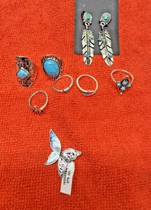 Gemischtes Schmuck Konvolut Sterling Silber Anhänger und Südwestschmuck unmarkiert - Bild 1 von 4