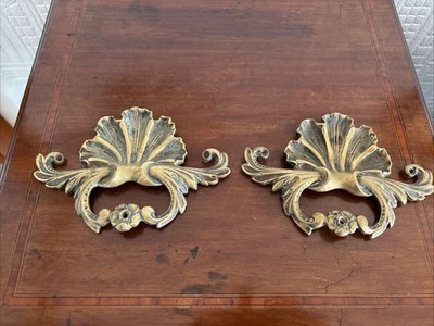 Two Beautiful Rococo Style Antique Brass Plates - Image 1 of 4