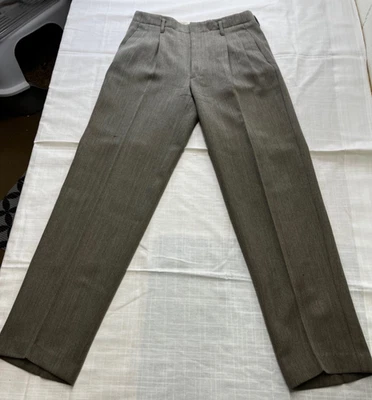 Vintage '88 Banana Republic Pantalón Largo Fibra Lana Suave Tweed, M's 32, Marrón Foto 1 de 4