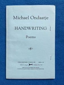 Michael Ondaatje - Signed - Handwriting - Proof Copy (ARC) 1st Edition 1998 - Bild 1 von 6