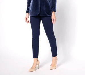 Pantalones al Tobillo GRAVER Susan Graver Estado Regular Elastizados Pierna Ajustada Azul Marino L A623499 - Imagen 1 de 2