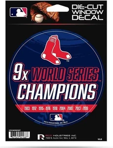 Boston Red Sox 5" Decal Sticker 9X Time Champions Flat Vinyl Auto Emblem... - Picture 1 of 1