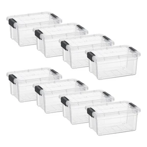 Storage Bins with Lids- 8 Pack, 1.85 Qt Clear Boxes for Organizing, Stackable... - Picture 1 of 9