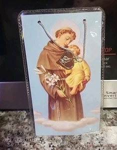 St. Anthony : Saint of Miracles - Medal Necklace Prayer Card - Franciscan Friars - Picture 1 of 2