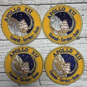 Lot Of 4 NASA Embroidered Sew On Patches Apollo XII Conrad Gordon Bean 3" - Picture 1 of 4