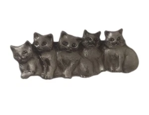 Broche prendedor vintage gato gatito peltre - Imagen 1 de 3