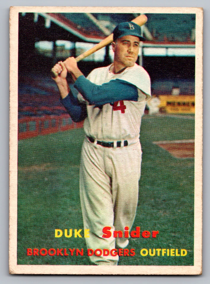 1957 Topps #170 Duke Snider Brooklyn Dodgers Foto 1 de 3