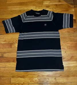 Vintage The Hundreds Men’s Striped T-shirt Y2K Streetwear Logo Skate Tee Large - Picture 1 of 8