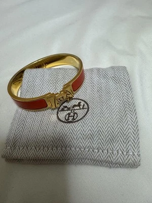 Pulsera Hermes Esmaltada Oro Naranja Excelente Usada Mujer 7.5 pulgadas Foto 1 de 2