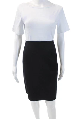 Piazza Sempione Womens Wool Zipped Slip-on Skirt Black Size 48 - Image 1 of 4